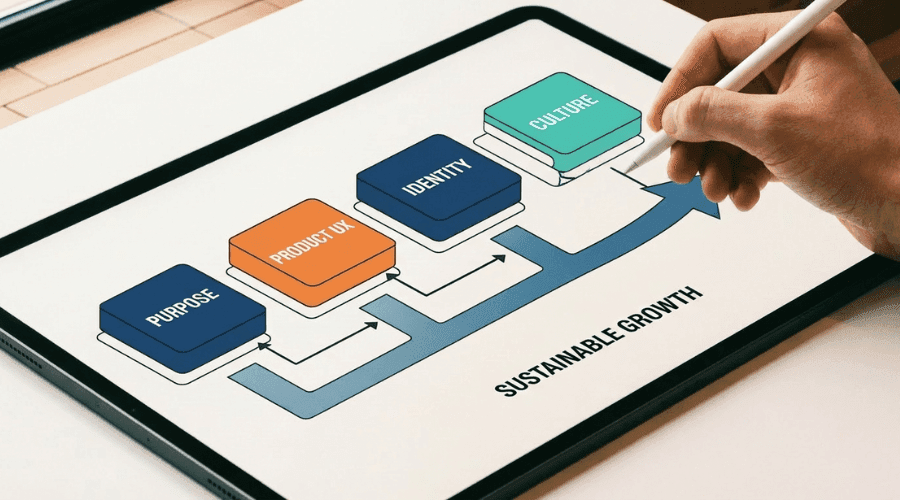Digital Marketing Growth Framework Illustration